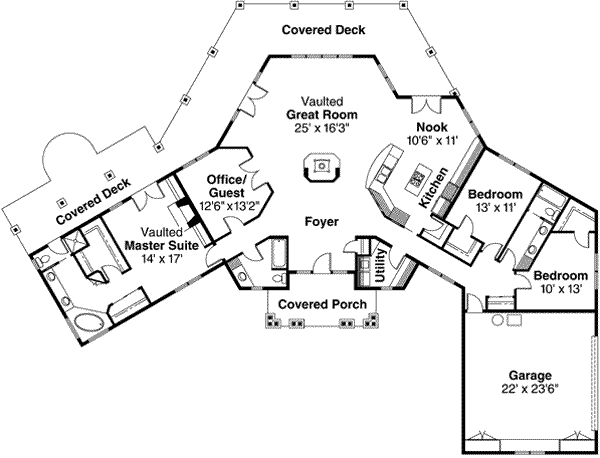 Home Plan - Farmhouse Floor Plan - Main Floor Plan #124-195