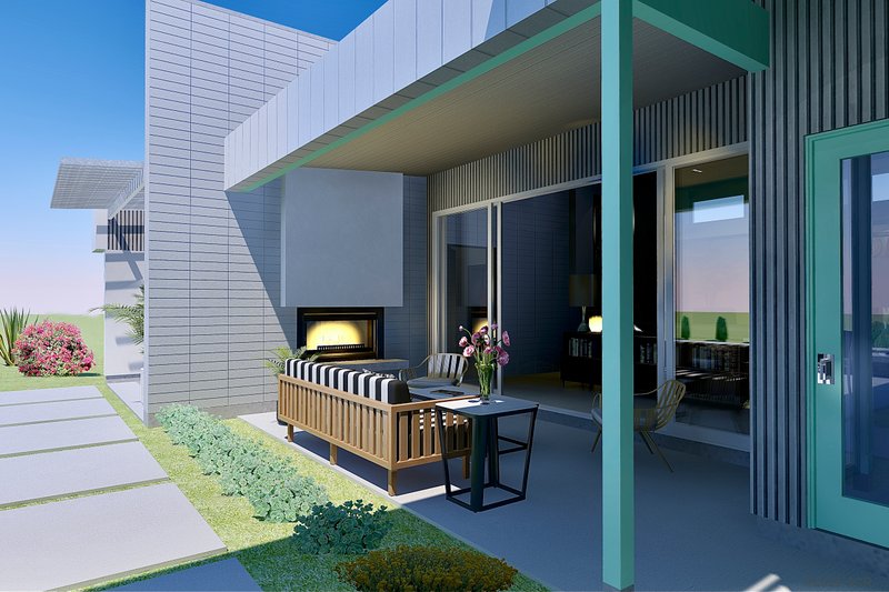 House Design - Exterior - Covered Porch 1 for Modern House Plan #489-14 - 4 bed, 3.5 bath