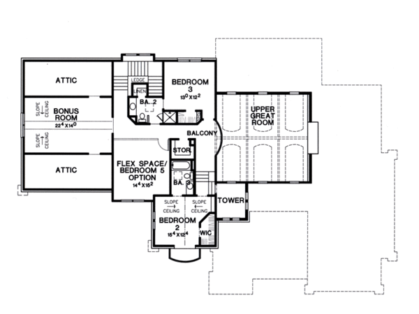 Dream House Plan - Mediterranean Floor Plan - Upper Floor Plan #472-2