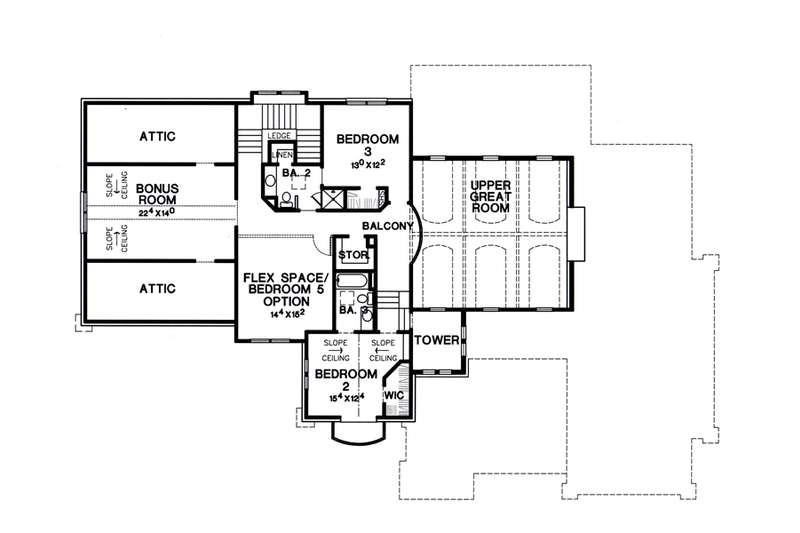Dream House Plan - Floor Plan - Upper Floor for Mediterranean House Plan #472-2 - 4 bed, 4.5 bath