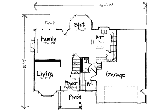 Floor Plan - Main Floor for European House Plan #308-217 - 4 bed, 2.5 bath