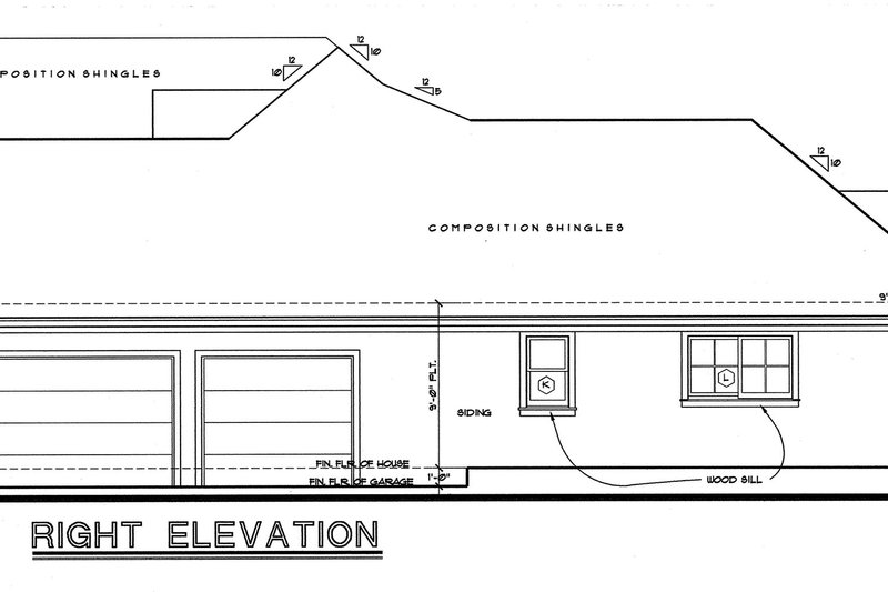 House Blueprint - Exterior - Other Elevation for Craftsman House Plan #20-164 - 3 bed, 3 bath