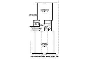 Floor Plan - Upper Floor for European House Plan #81-872 - 4 bed, 3 bath