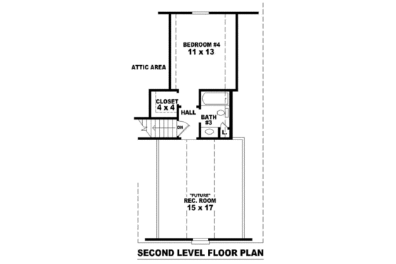 Floor Plan - Upper Floor for European House Plan #81-872 - 4 bed, 3 bath