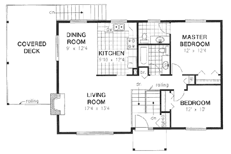 Architectural House Design - Floor Plan - Main Floor for Traditional House Plan #18-9065 - 2 bed, 1.5 bath
