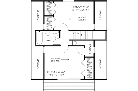 Floor Plan - Upper Floor for Cottage House Plan #320-293 - 3 bed, 2 bath