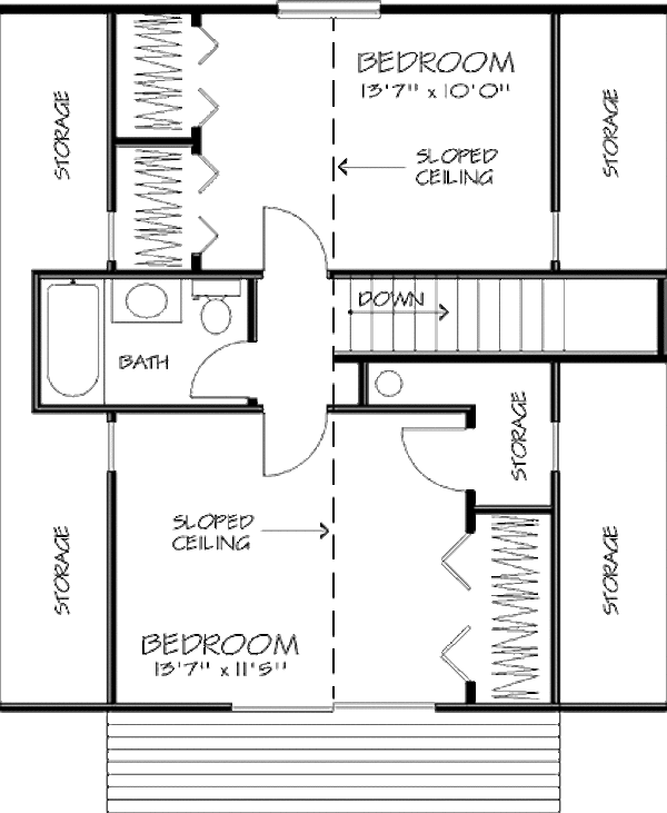 Cottage Floor Plan - Upper Floor Plan #320-293