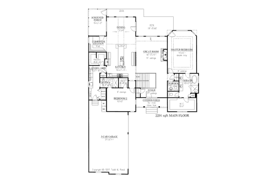 Floor Plan - Main Floor for Traditional House Plan #437-44 - 4 bed, 4.5 bath