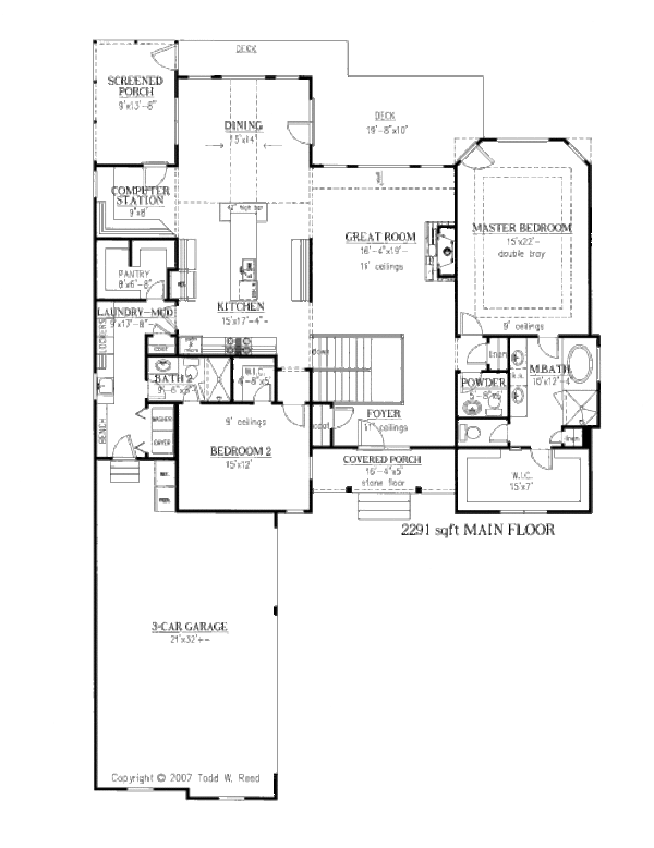 House Plan Design - Traditional Floor Plan - Main Floor Plan #437-44