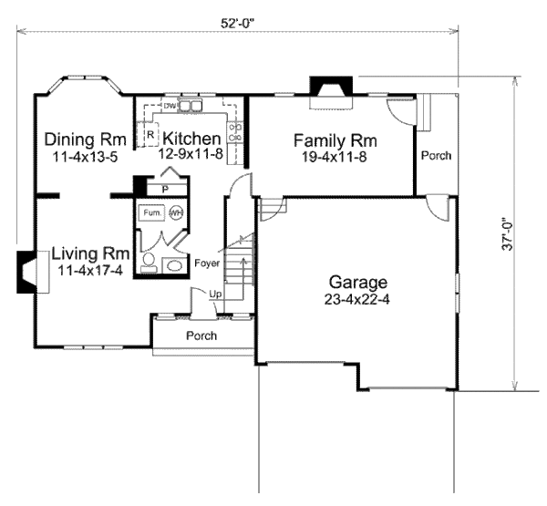 Traditional Floor Plan - Main Floor Plan #57-452