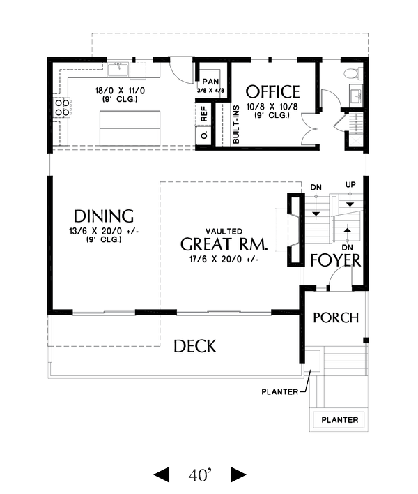 Contemporary Floor Plan - Main Floor Plan #48-1009