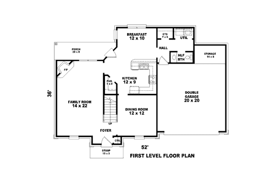 Floor Plan - Main Floor for European House Plan #81-13606 - 3 bed, 2.5 bath