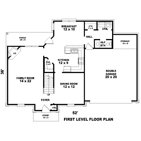 Floor Plan - Main Floor for European House Plan #81-13606 - 3 bed, 2.5 bath