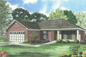 Southern Exterior - Front Elevation Plan #17-538