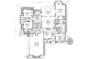 Floor Plan - Main Floor for European House Plan #310-377 - 3 bed, 2.5 bath