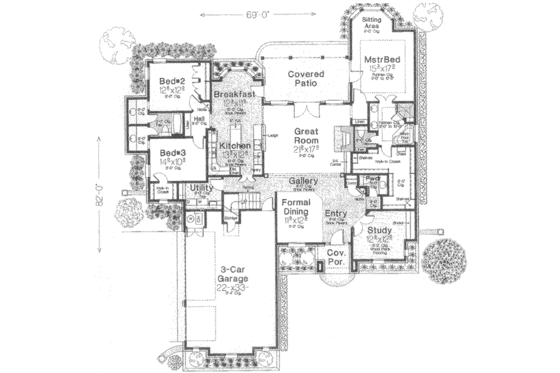 Floor Plan - Main Floor for European House Plan #310-377 - 3 bed, 2.5 bath