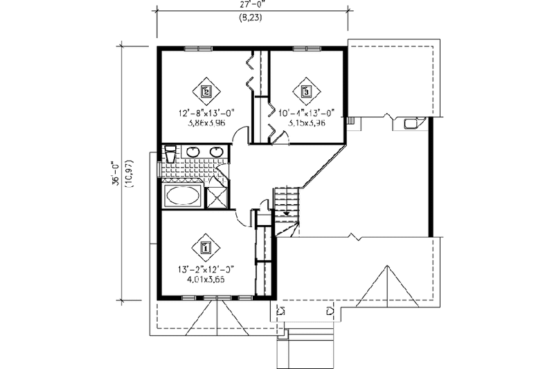 Dream House Plan - Floor Plan - Upper Floor House Plan #25-3014 - 3 bed, 2 bath