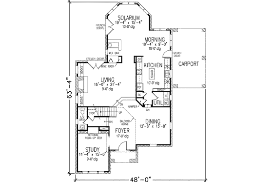 Floor Plan - Main Floor for European House Plan #410-405 - 4 bed, 3.5 bath