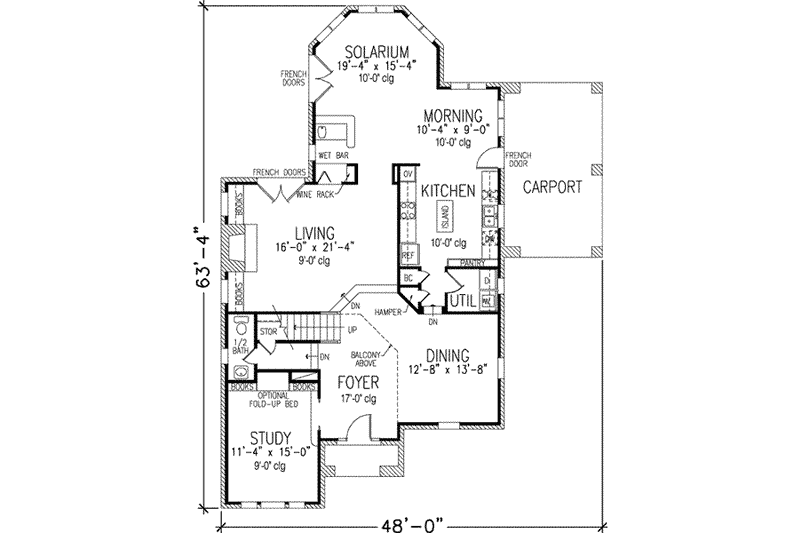 House Plan Design - Floor Plan - Main Floor for European House Plan #410-405 - 4 bed, 3.5 bath