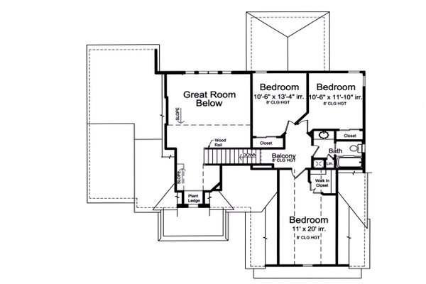 House Blueprint - Country Floor Plan - Upper Floor Plan #46-900