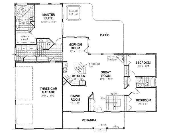 Architectural House Design - Country Floor Plan - Main Floor Plan #18-4506