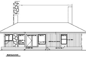 Exterior - Rear Elevation for Country House Plan #116-122 - 2 bed, 2 bath