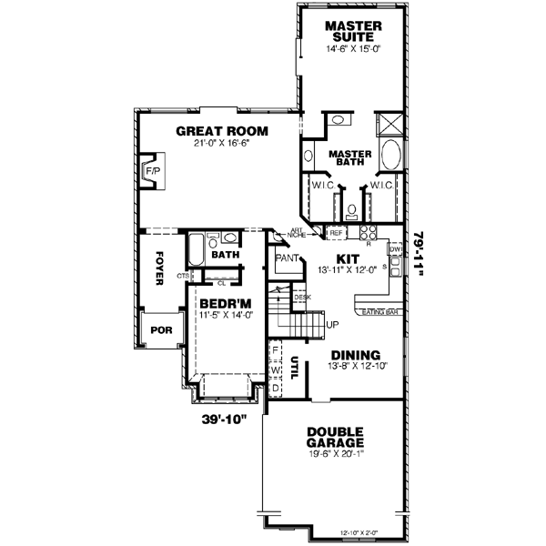 House Plan Design - Cottage Floor Plan - Main Floor Plan #34-180