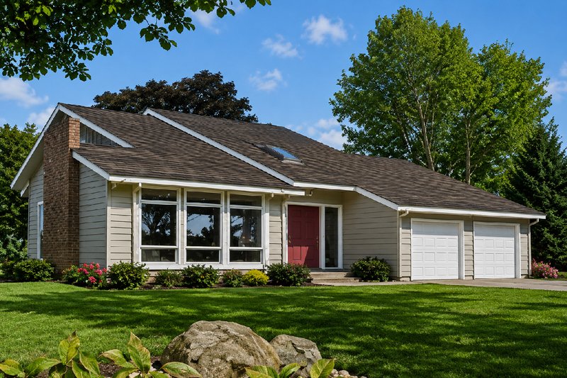 House Blueprint - Exterior - Front Elevation 2 for Modern House Plan #126-112 - 3 bed, 2.5 bath