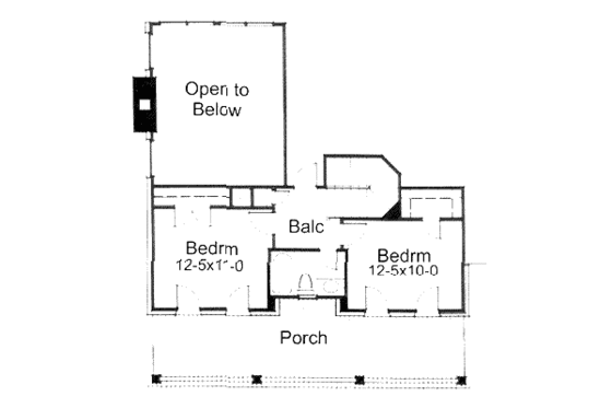 Floor Plan - Upper Floor for Southern House Plan #120-157 - 3 bed, 3 bath