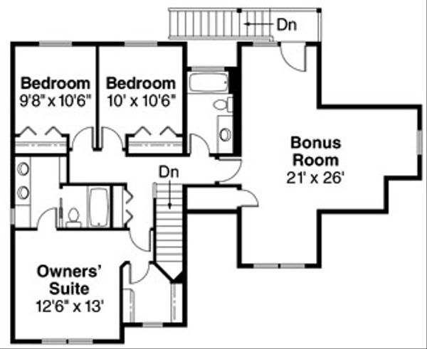 House Plan Design - Craftsman Floor Plan - Upper Floor Plan #124-623