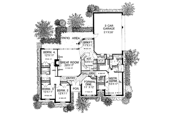 Floor Plan - Main Floor for Traditional House Plan #310-636 - 4 bed, 2.5 bath