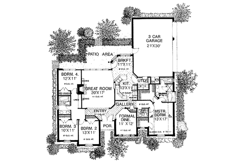 Home Plan - Floor Plan - Main Floor for Traditional House Plan #310-636 - 4 bed, 2.5 bath