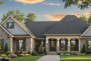 House Blueprint - European Exterior - Front Elevation Plan #21-568