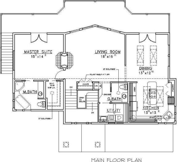 House Design - Beach Floor Plan - Main Floor Plan #117-527