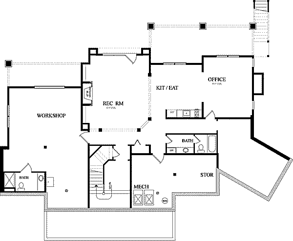 Southern Floor Plan - Lower Floor Plan #71-140