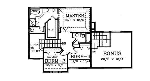 Dream House Plan - Traditional Floor Plan - Upper Floor Plan #94-201
