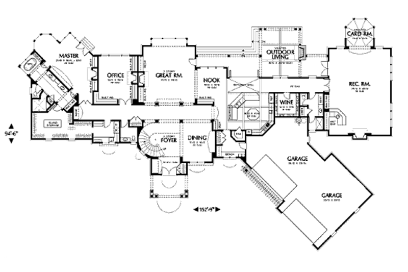 Home Plan - Floor Plan - Main Floor for European House Plan #48-258 - 5 bed, 4.5 bath