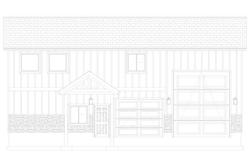 House Plan Design - Exterior - Front Elevation 4 for Barndominium House Plan #1060-186 - 2 bed, 1 bath