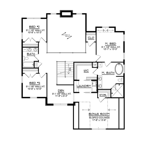 House Blueprint - Farmhouse Floor Plan - Upper Floor Plan #1064-380