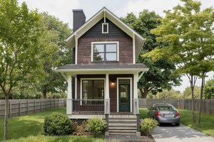 Exterior - Front Elevation 3 for Craftsman House Plan #79-278 - 2 bed, 2.5 bath