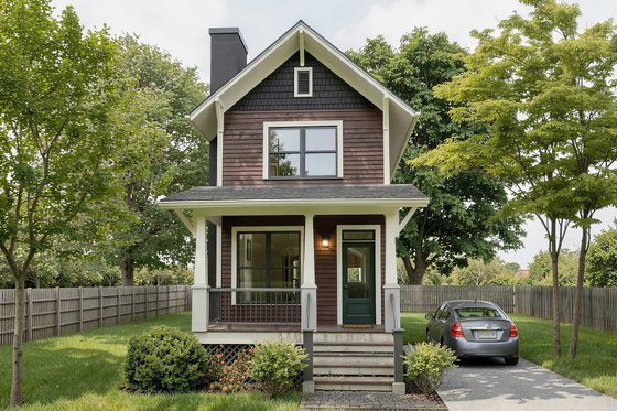 Exterior - Front Elevation 3 for Craftsman House Plan #79-278 - 2 bed, 2.5 bath