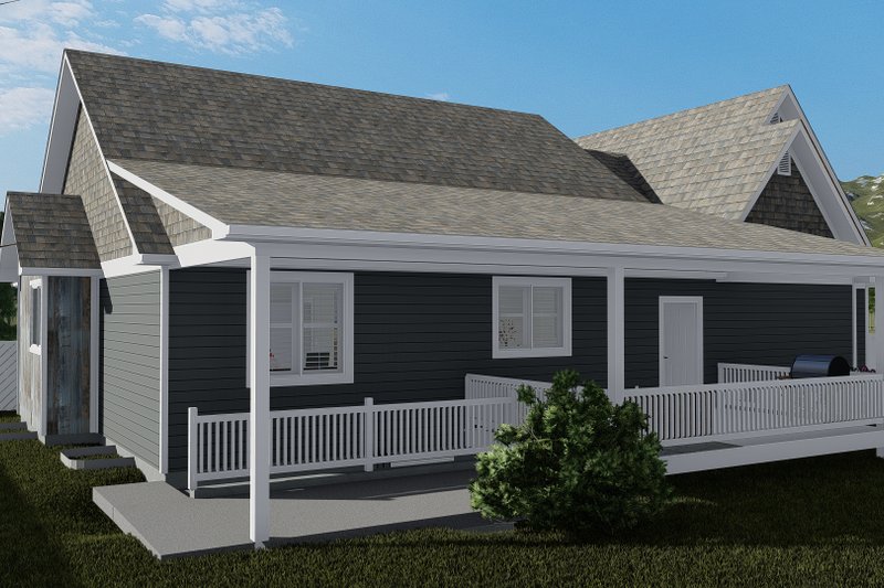 House Plan Design - Exterior - Rear Elevation for Cottage House Plan #1060-64 - 2 bed, 2 bath
