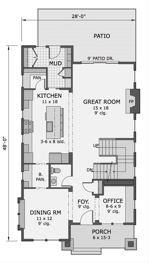 Home Plan - Craftsman Floor Plan - Main Floor Plan #51-566