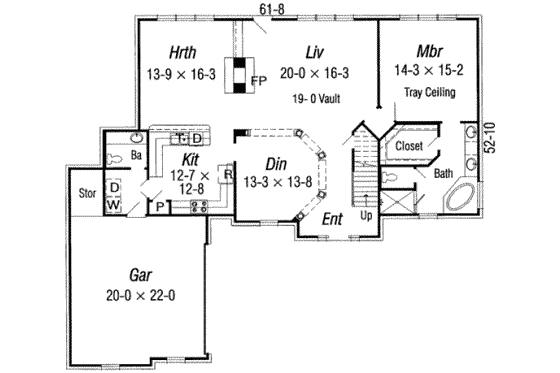 Floor Plan - Main Floor for European House Plan #329-119 - 5 bed, 3.5 bath