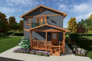 Cabin Style House Plan - 2 Beds 3 Baths 1139 Sq/Ft Plan #126-293 