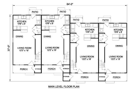 Floor Plan - Main Floor for Traditional House Plan #116-298 - 2 bed, 1 bath