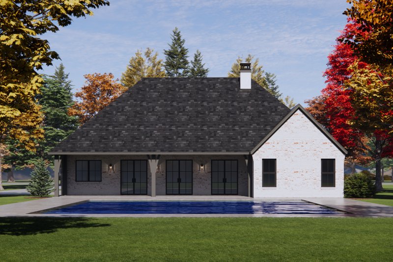 House Design - Exterior - Rear Elevation 1 for European House Plan #1096-82 - 4 bed, 2 bath
