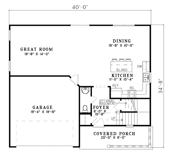 House Design - Traditional Floor Plan - Main Floor Plan #17-431