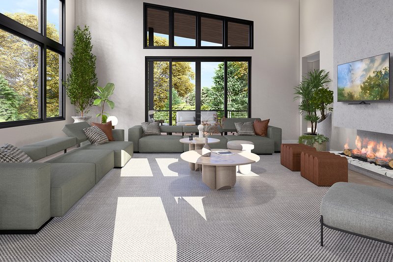 Architectural House Design - Interior - Family Room for Contemporary House Plan #124-1401 - 3 bed, 2.5 bath