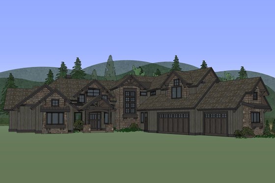 Exterior - Front Elevation 8 for Craftsman House Plan #892-28 - 4 bed, 5.5 bath